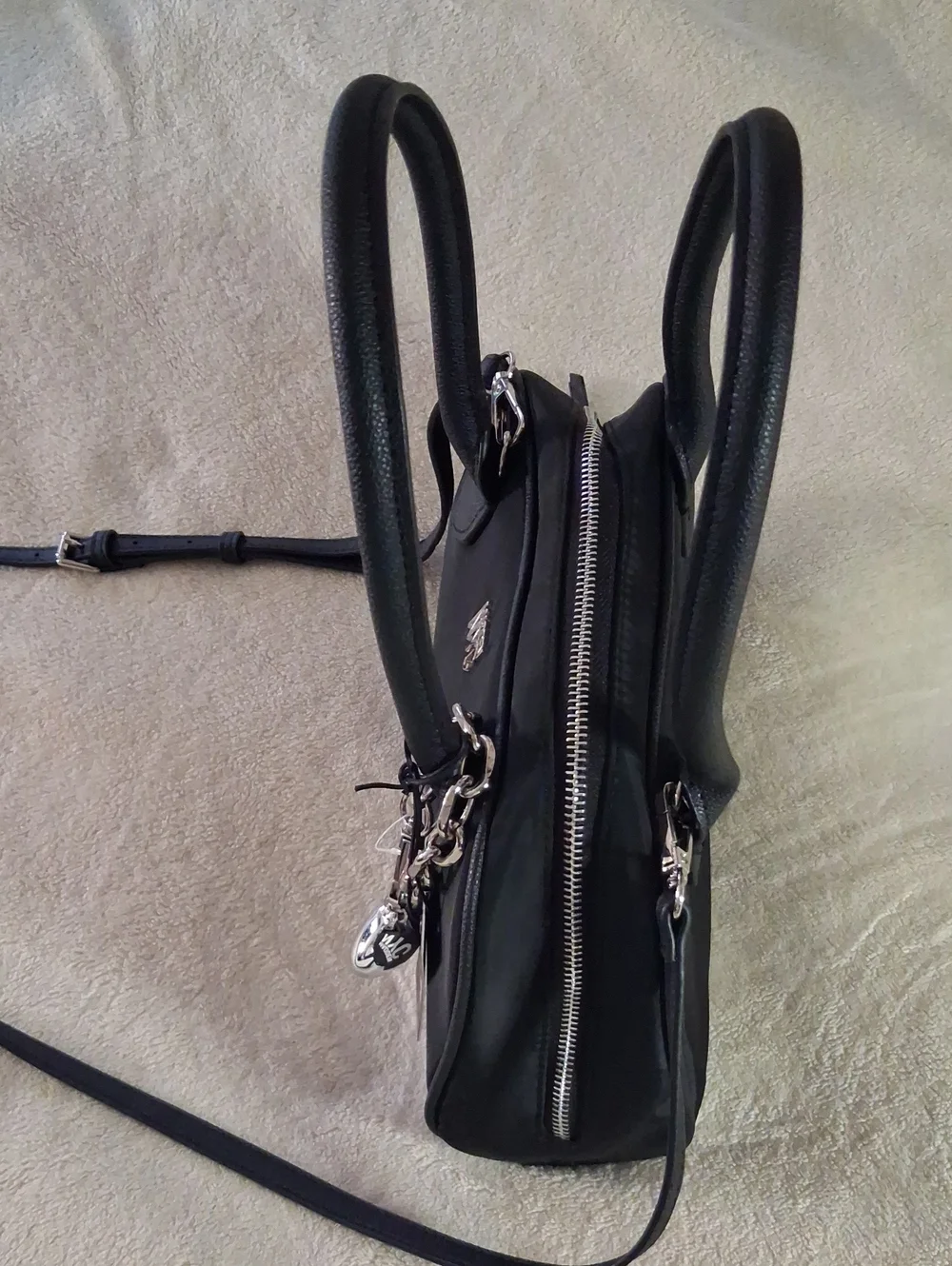 MADDEN MYC NEW Black Leather Top-Handle Crossbody Bag